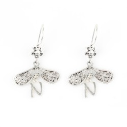 Silver Filigree Letter Earrings - 3