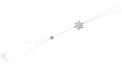 Silver Flowering Snowflake Hand Bracelet - 1