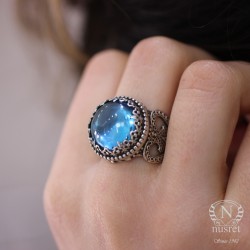 Silver Ring with Aquamarine - Nusrettaki