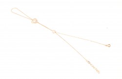 Silver Vav Letter Design Hand Ring Bracelet with CZ - 4