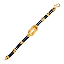 24 Ayar Altın İskender Düğümü Kauçuklu Bileklik - 3