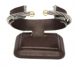 Steel & 14K Gold Bangle Bracelet - Nusrettaki (1)
