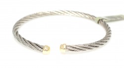 Steel & 14K Gold Bangle Bracelet - 1