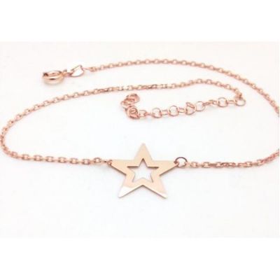 Sterling Silver 925 Star Anklet - 1