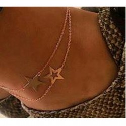 Sterling Silver 925 Star Anklet With Stone - Nusrettaki (1)