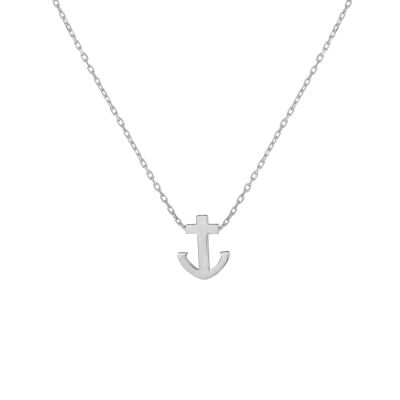 Sterling Silver Anchor Dainty Necklace, Gold Plated - 2