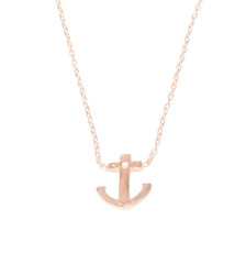 Sterling Silver Anchor Dainty Necklace, Gold Plated - 4