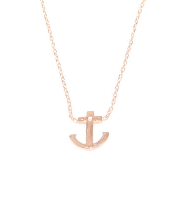 Sterling Silver Anchor Dainty Necklace, Gold Plated - 4