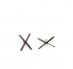 925 Silver X Design Stud Earrings - Nusrettaki (1)