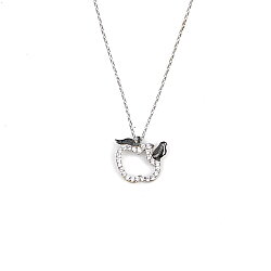 Sterling Silver Apple with Leaves Necklace - 3