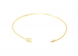 Sterling Silver Arrow Dainty Bangle Bracelet, Gold Plated - 5