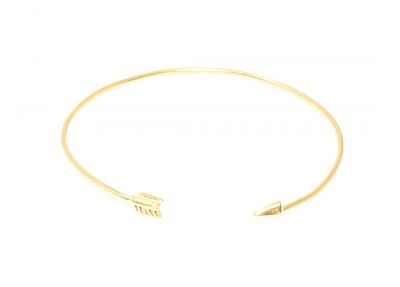 Sterling Silver Arrow Dainty Bangle Bracelet, Gold Plated - 5