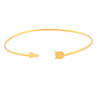 Sterling Silver Arrow Dainty Bangle Bracelet, Gold Plated - 2