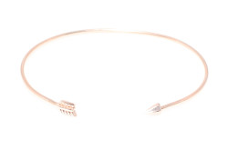 Sterling Silver Arrow Dainty Bangle Bracelet, Gold Plated - 6