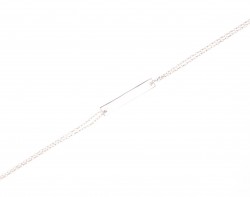 Sterling Silver Bar Bracelet, White Gold Vermeil - 7