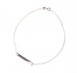 Sterling Silver Bar Bracelet, White Gold Vermeil - 5