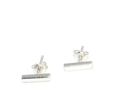 Sterling Silver Bar Stud Earrings - 7