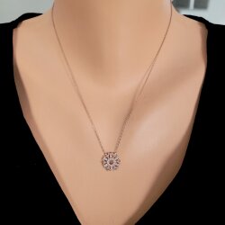 Sterling Silver Big Snowflake Necklace with CZ, Gold Vermeil - Nusrettaki