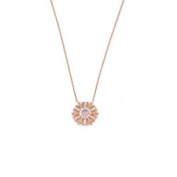 Sterling Silver Big Snowflake Necklace with CZ, Gold Vermeil - Nusrettaki (1)