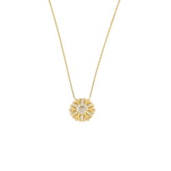 Sterling Silver Big Snowflake Necklace with CZ, Gold Vermeil - 4