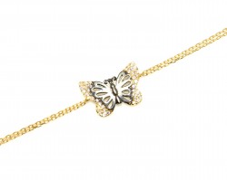 Sterling Silver Black Butterfly Bracelet, Gold Vermeil - 4