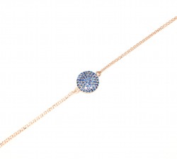 Sterling Silver Blue Stoned Bracelet, Rose Gold Vermeil - Nusrettaki