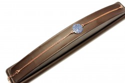 Sterling Silver Blue Stoned Bracelet, Rose Gold Vermeil - Nusrettaki (1)