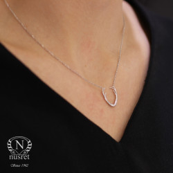 Sterling Silver Buckhorn Dainty Necklace, Gold Plated - Nusrettaki (1)