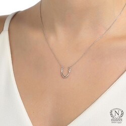 Sterling Silver Buckhorn Dainty Necklace, Gold Plated - Nusrettaki