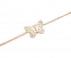 Sterling Silver Butterfly Bracelet, Rose Gold Vermeil - Nusrettaki
