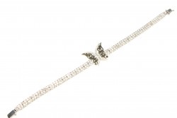 Sterling Silver Butterfly Tennis Bracelet, White Gold Vermeil - 3