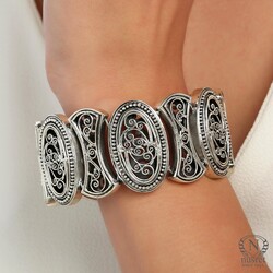 Sterling Silver Constantinople Design Byzantium Bracelet - 1