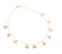 Sterling Silver Designer Anklet, Rose Gold Vermeiled - 5