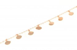 Sterling Silver Designer Anklet, Rose Gold Vermeiled - 6