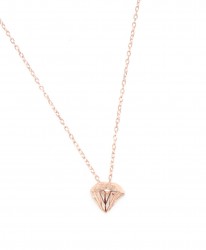 Sterling Silver Diamond Shaped Dainty Necklace, Rose Gold Plated - Nusrettaki (1)