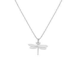 Sterling Silver Dragonfly Dainty Necklace, Gold Plated - 3