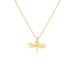 Sterling Silver Dragonfly Dainty Necklace, Gold Plated - 6