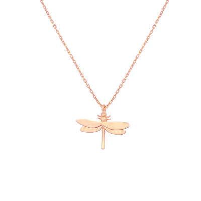 Sterling Silver Dragonfly Dainty Necklace, Gold Plated - 7