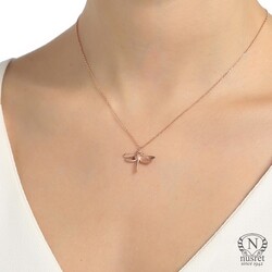 Sterling Silver Dragonfly Dainty Necklace, Gold Plated - 5