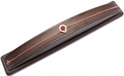 Sterling Silver Drop Design Chain Bracelet with Ruby and CZ, Rose Gold Vermeil - Nusrettaki (1)