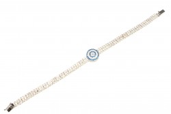 Sterling Silver Evil Eye Design Tennis Bracelet, White Gold Vermeil - 4