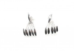 Sterling Silver Fan Earring Jackets, White Gold Plated - 7