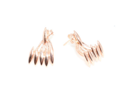 Sterling Silver Fan Earring Jackets, White Gold Plated - 9