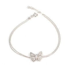 Sterling Silver Fly with Me Bracelet, White Gold Vermeil - Nusrettaki