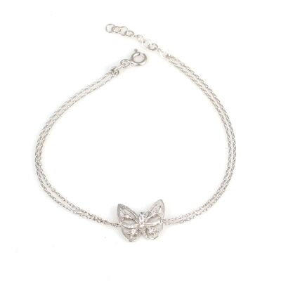 Sterling Silver Fly with Me Bracelet, White Gold Vermeil - 1
