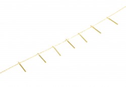 Sterling Silver Fringe Bars Bracelet, Gold Plated - 5