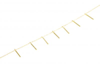 Sterling Silver Fringe Bars Bracelet, Gold Plated - 5
