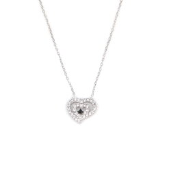 Sterling Silver Nested Heart Necklace - Nusrettaki (1)