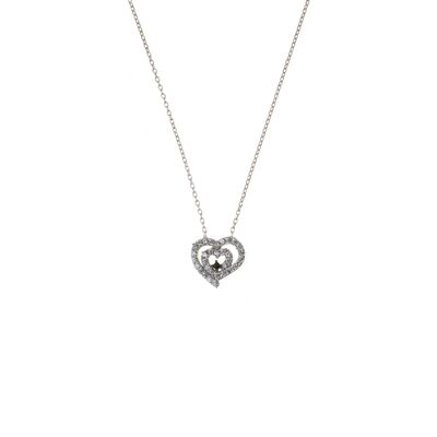 Sterling Silver Nested Heart Necklace - 5