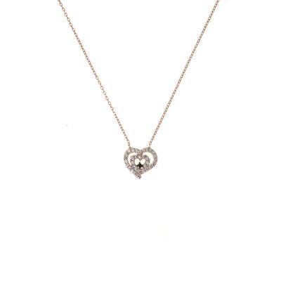 Sterling Silver Nested Heart Necklace - 4